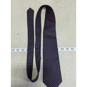 Hunters Bay Mens Navy Blue Red Geometric Diamond Silk Necktie Business Tie